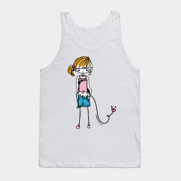 doodle girl illustration Tank Top by princessmi-com